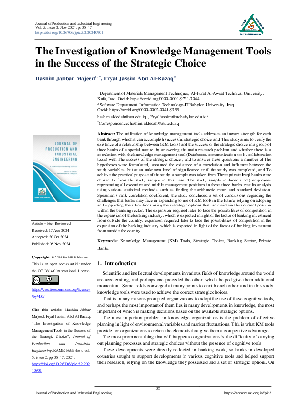 (PDF) The Investigation of Knowledge Management Tools in the Success of ...
