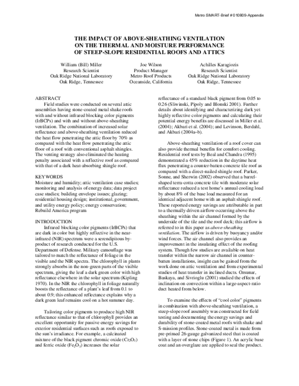 Pdf The Impact Of Above Sheathing Ventilation On The Thermal Photo Inspiration