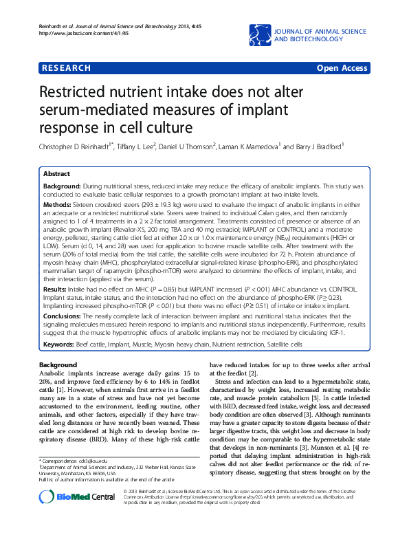 (PDF) Restricted nutrient intake does not alter serum-mediated measures ...