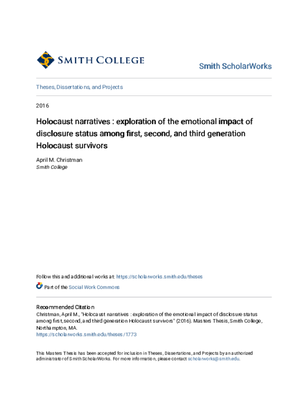 (PDF) Holocaust narratives : exploration of the emotional impact of ...