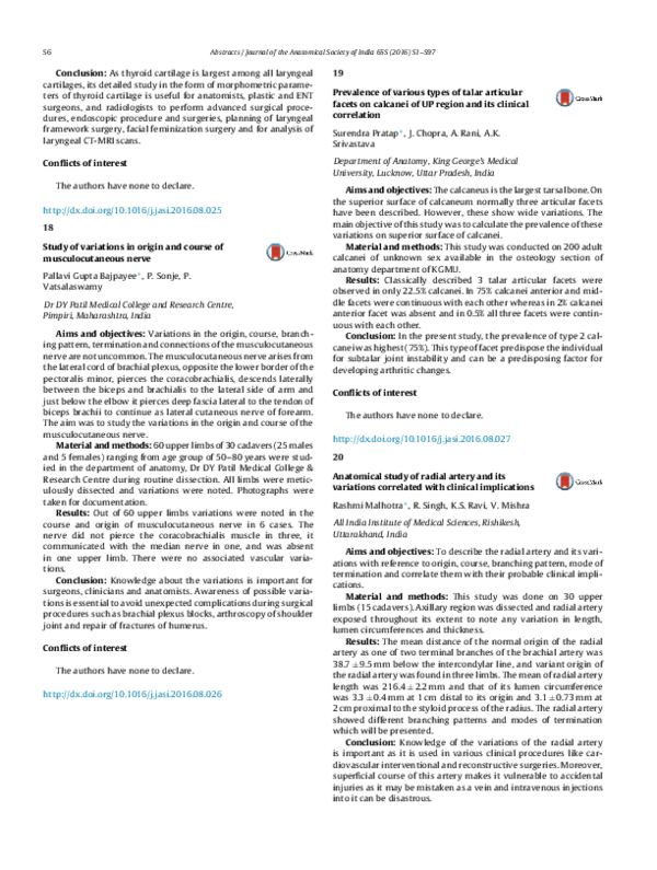 (PDF) Study of variations in origin and course of musculocutaneous nerve