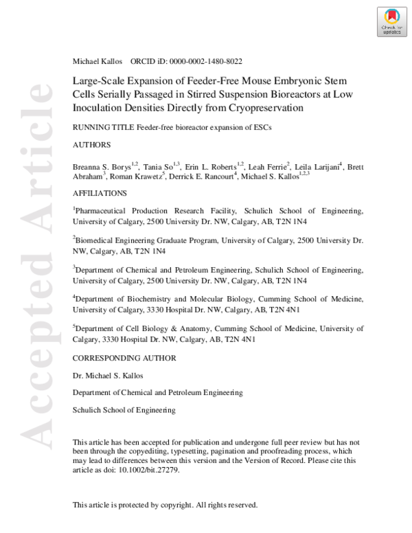 (PDF) Large‐scale expansion of feeder‐free mouse embryonic stem cells ...