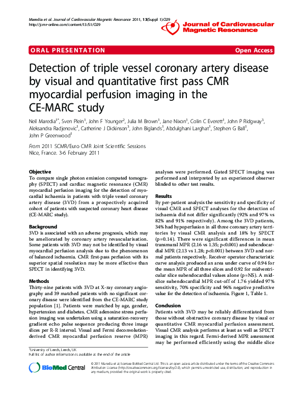 (PDF) Detection of triple vessel coronary artery disease by visual and ...