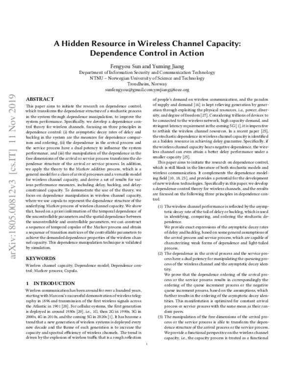 (PDF) A Hidden Resource in Wireless Channel Capacity: Dependence ...