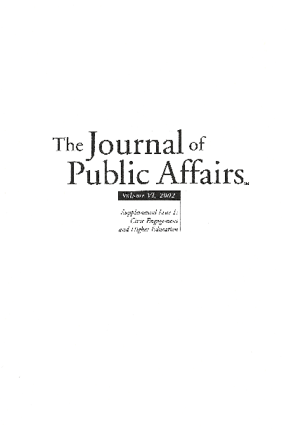 (PDF) Introduction From John Saltmarsh - The Journal of Public Affairs