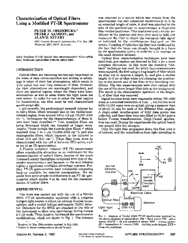 (PDF) Characterization of Optical Fibers Using a Modified FT-IR ...