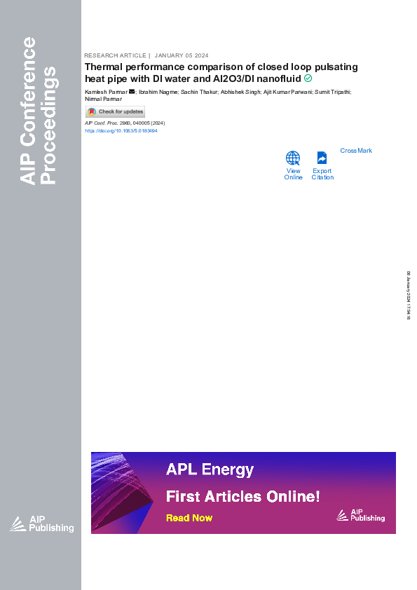 (PDF) Thermal performance comparison of closed loop pulsating heat pipe ...