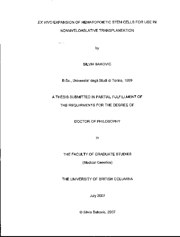 (PDF) Ex vivo expansion of hematopoietic stem cells for use in ...