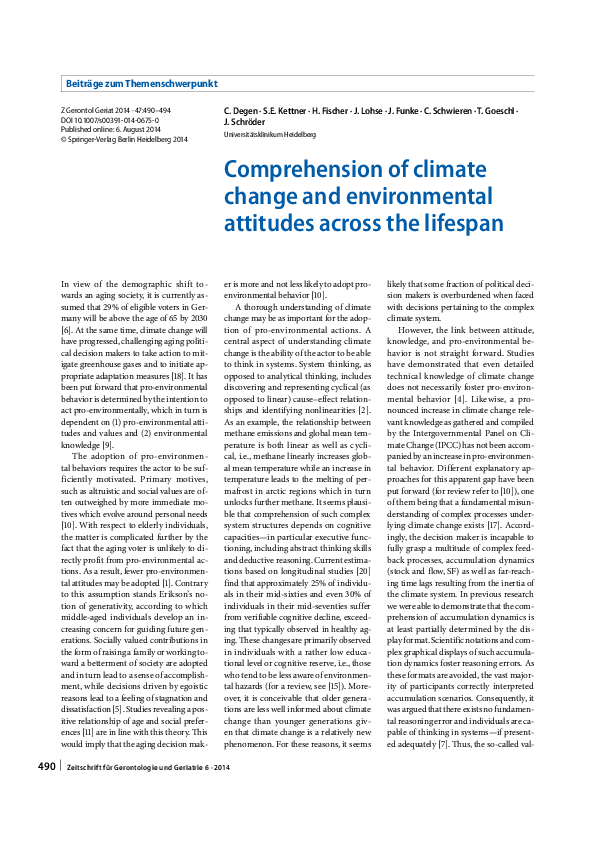 (PDF) Comprehension of climate change and environmental attitudes ...