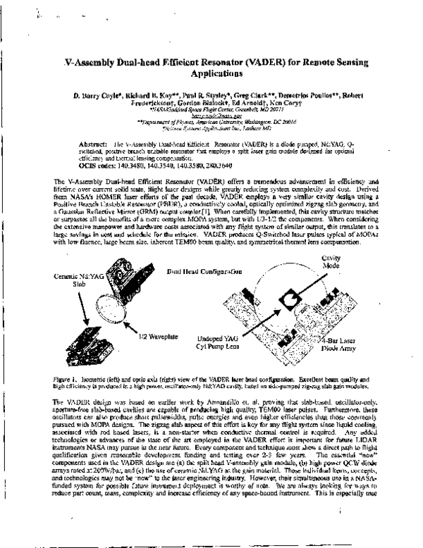 (PDF) V-Assembly Dual-Head Efficient Resonator (VADER) for Remote ...