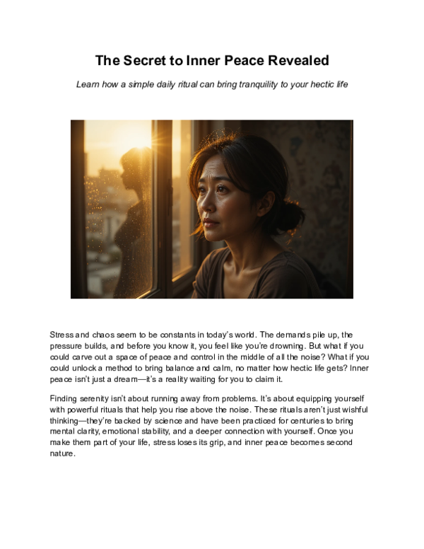 (PDF) The Secret to Inner Peace Revealed