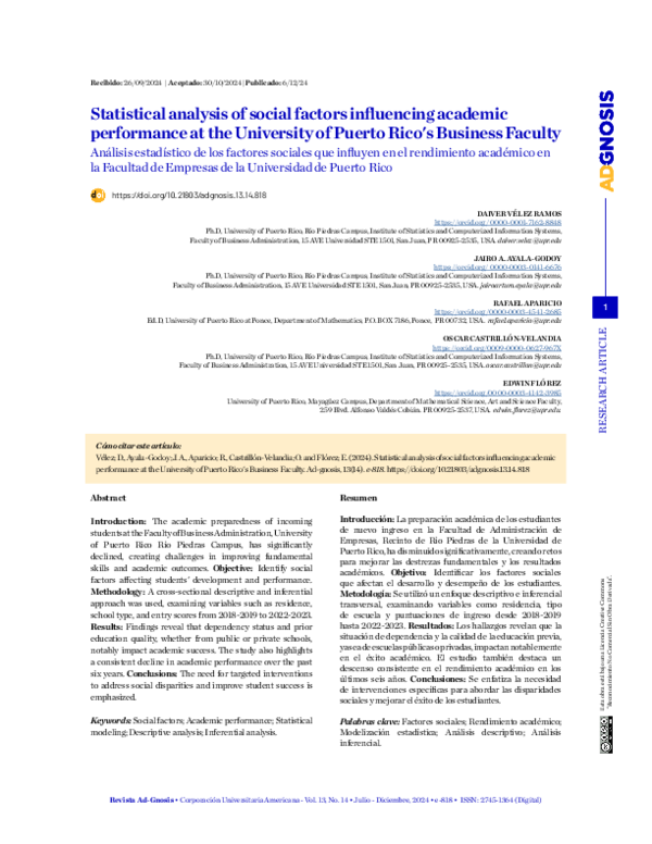 (PDF) Statistical analysis of social factors influencing academic ...