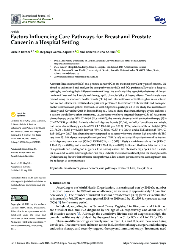 (PDF) Factors Influencing Care Pathways for Breast and Prostate Cancer ...