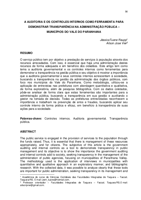(PDF) A auditoria e os controles internos como ferramenta para ...
