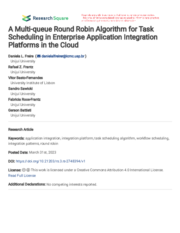 (PDF) A Multi-queue Round Robin Algorithm for Task Scheduling in ...