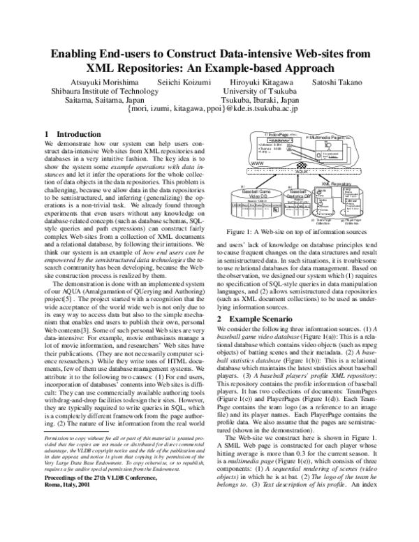 (PDF) Enabling End-users to Construct Data-intensive Web-sites from XML ...