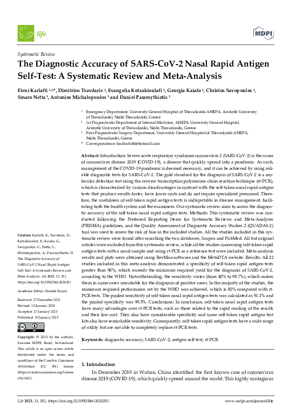 (PDF) The Diagnostic Accuracy of SARS-CoV-2 Nasal Rapid Antigen Self ...