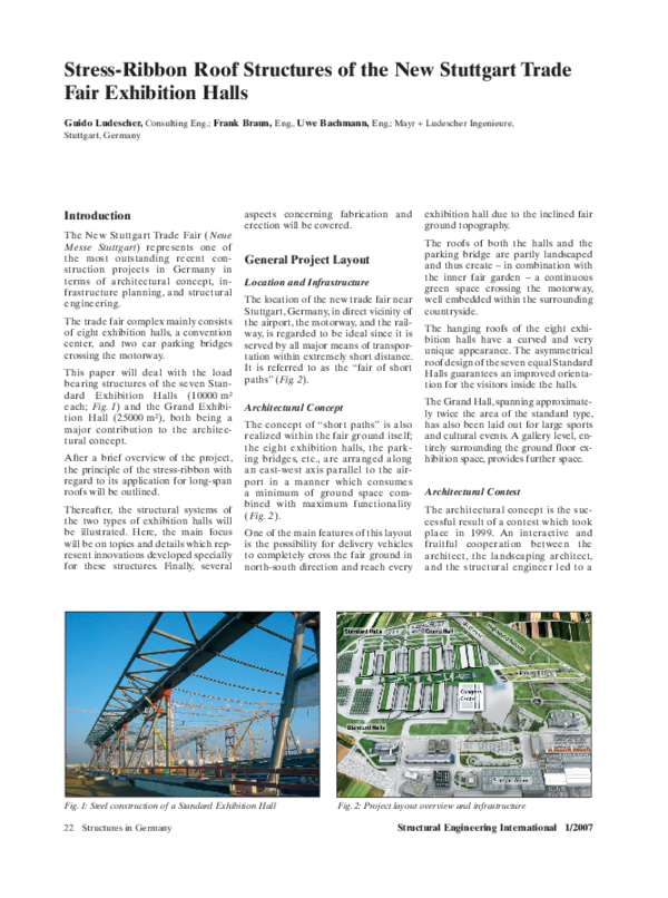(PDF) Stress-Ribbon Roof Structures of the New Stuttgart Trade Fair ...