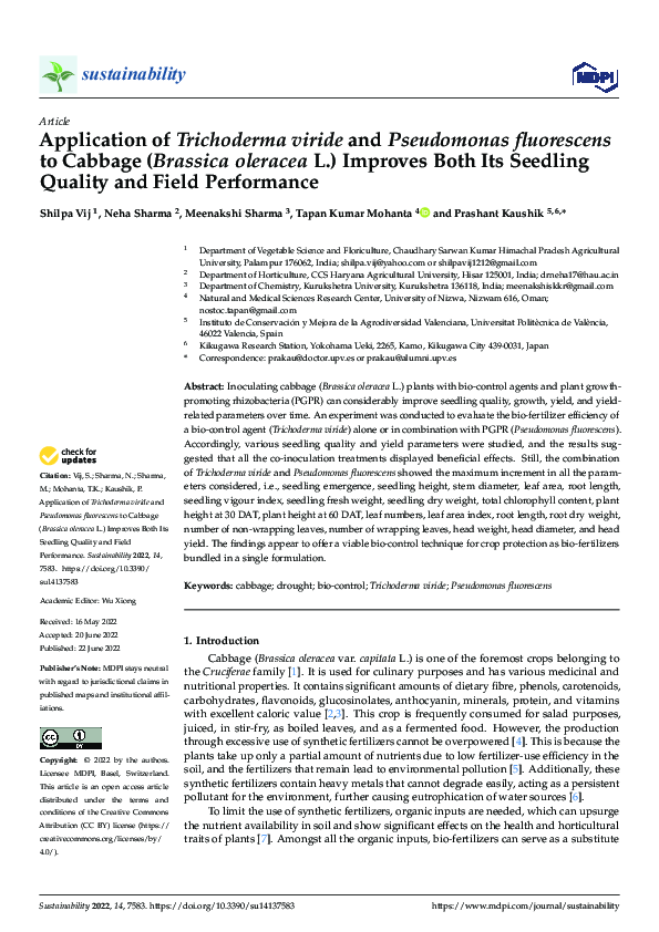 (PDF) Application of Trichoderma viride and Pseudomonas fluorescens to ...