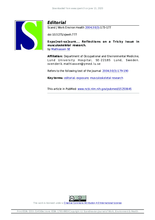 (PDF) Expo[not-so]sure... Reflections on a Tricky Issue in ...