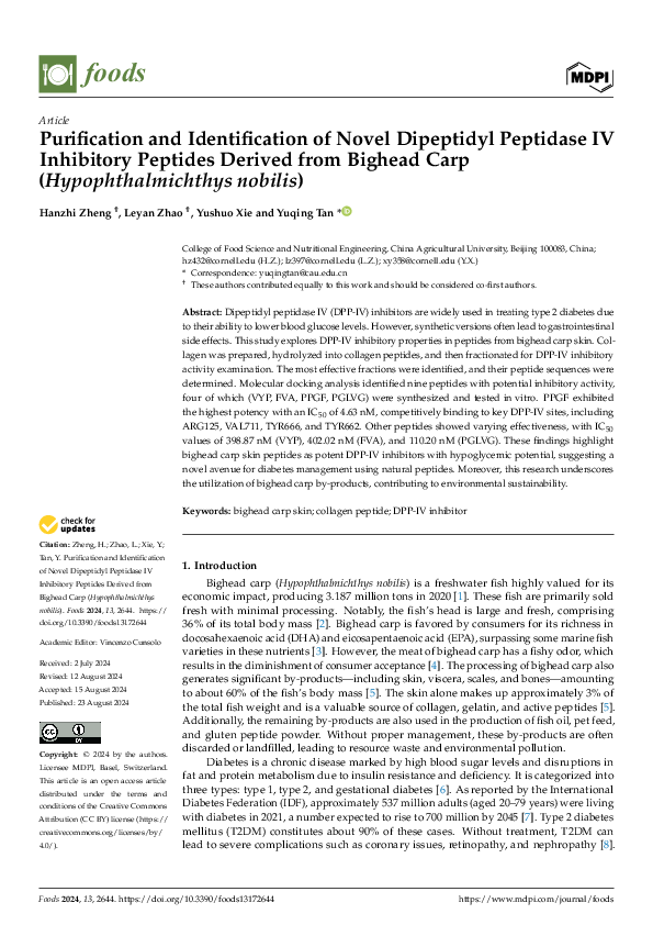 (PDF) Purification and Identification of Novel Dipeptidyl Peptidase IV ...