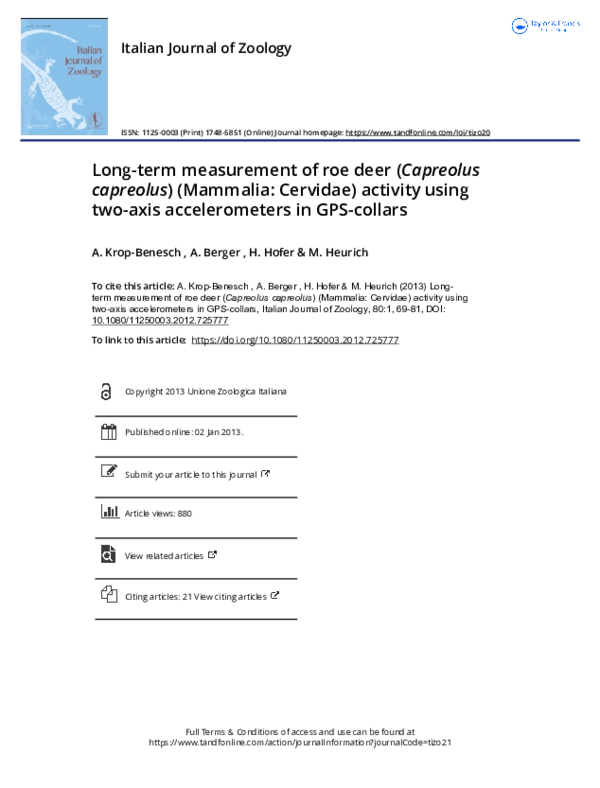 (PDF) Long-term measurement of roe deer ( Capreolus capreolus ...