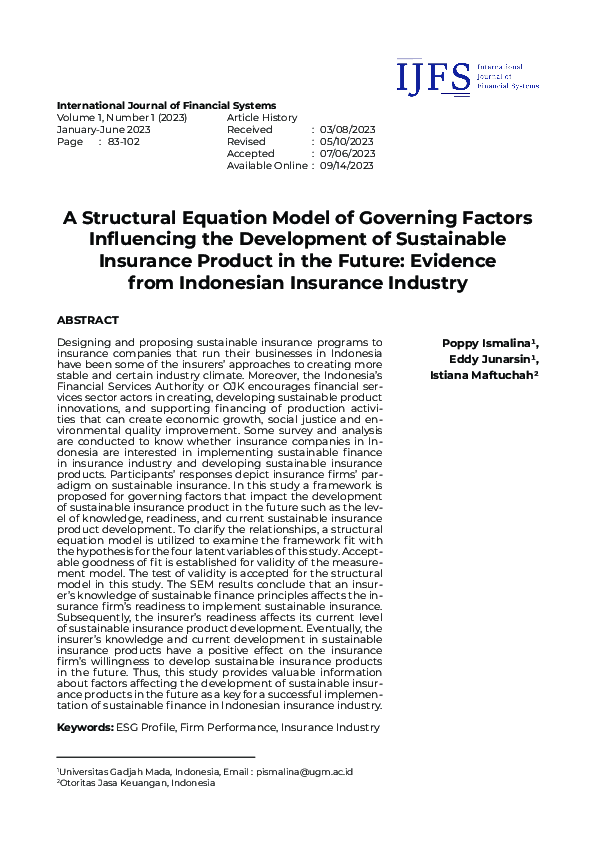 (PDF) A Structural Equation Model of Governing Factors Influencing the ...