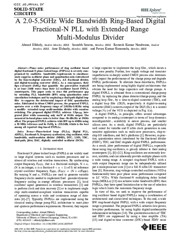 (PDF) A 2.0–5.5 GHz Wide Bandwidth Ring-Based Digital Fractional-N PLL ...