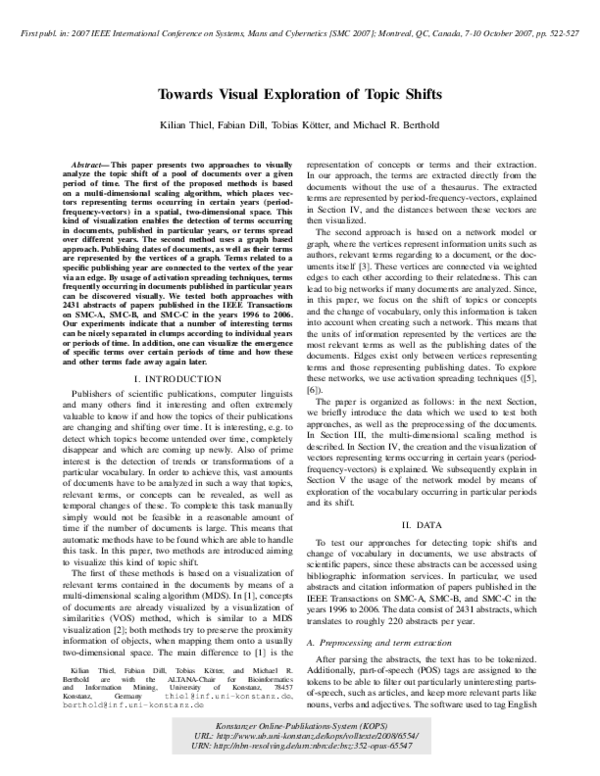 (PDF) Towards Visual Exploration of Topic Shifts
