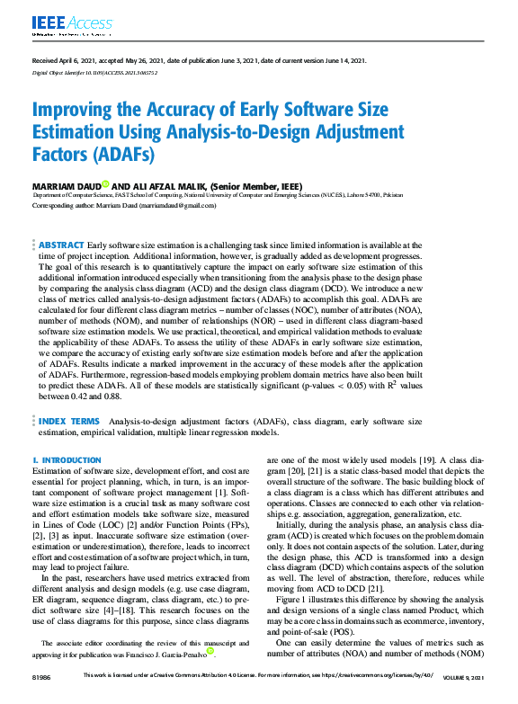 (PDF) Improving the Accuracy of Early Software Size Estimation Using ...