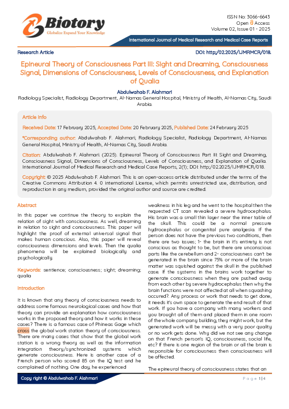 (PDF) Epineural Theory of Consciousness Part III: Sight and Dreaming ...