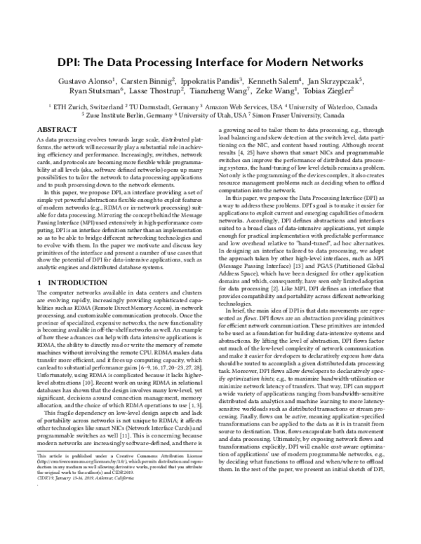 (PDF) DPI: The Data Processing Interface for Modern Networks