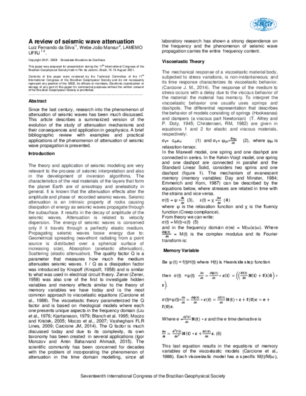 (PDF) A review of seismic wave attenuation