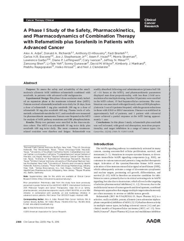(PDF) A Phase I Study of the Safety, Pharmacokinetics, and ...