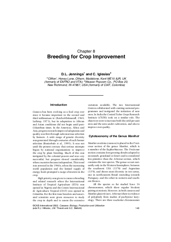 (PDF) Breeding for crop improvement