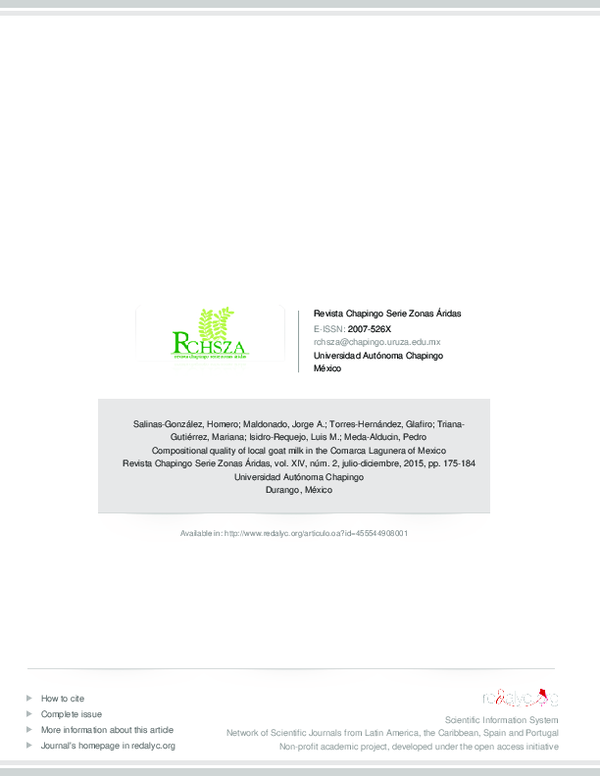 (PDF) Compositional quality of local goat milk in the Comarca Lagunera ...
