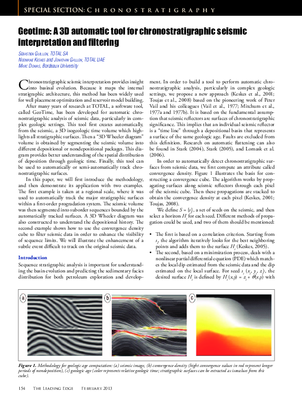 (PDF) Geotime: A 3D automatic tool for chronostratigraphic seismic ...
