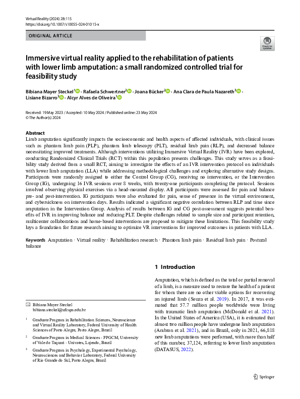 (PDF) Immersive virtual reality applied to the rehabilitation of ...