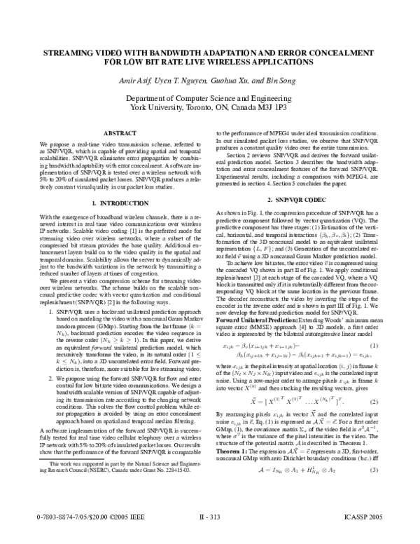 (PDF) Streaming video with bandwidth adaptation and error concealment ...