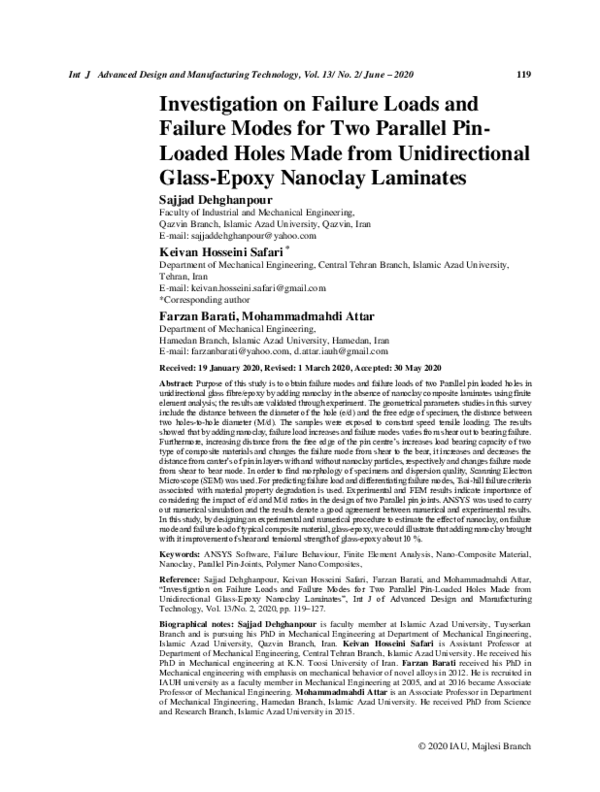 (PDF) Investigation on Failure Loads and Failure Modes for Two Parallel ...