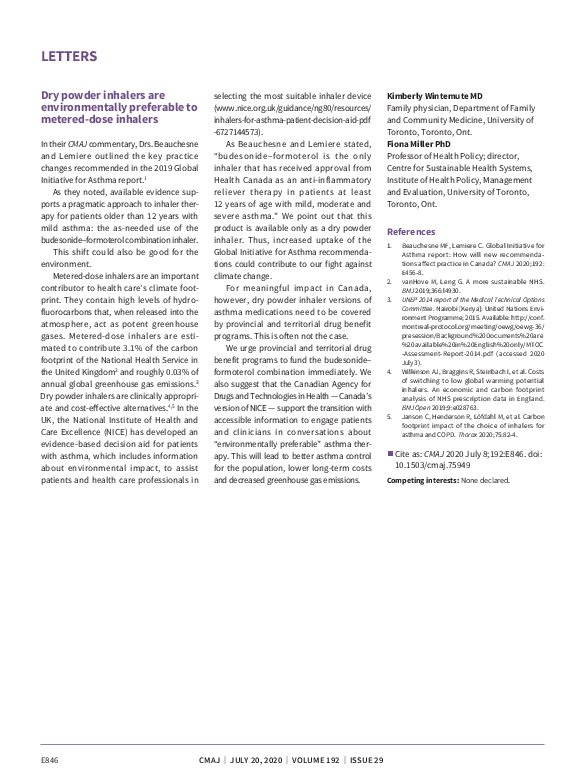 (PDF) Dry powder inhalers are environmentally preferable to metered ...