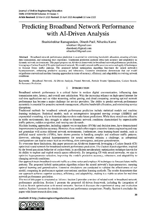 (PDF) View of Predicting Broadband Network Performance with AI-Driven ...