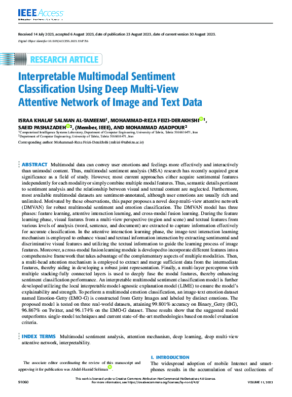 (PDF) Interpretable Multimodal Sentiment Classification Using Deep ...