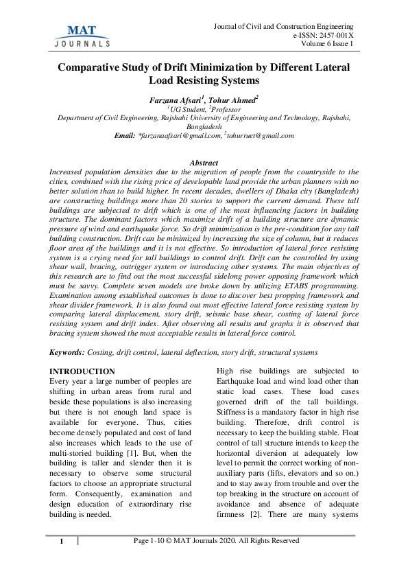 (PDF) Comparative Study of Drift Minimization by Different Lateral Load ...