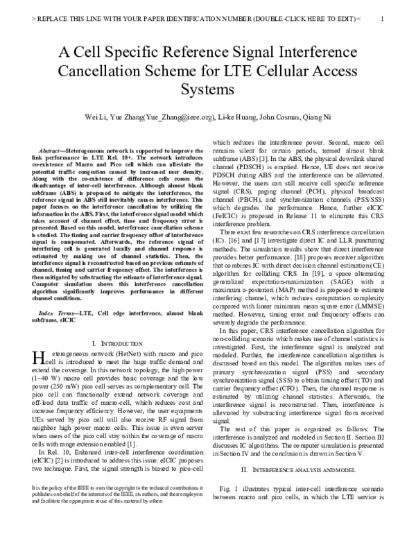 (PDF) A cell specific reference signal interference cancellation scheme ...
