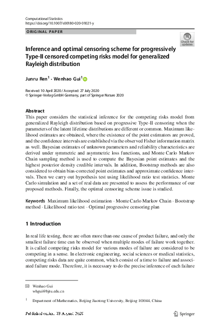 (PDF) Inference and optimal censoring scheme for progressively Type-II ...