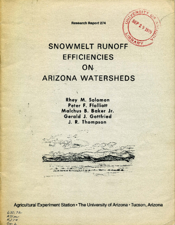 (PDF) Snowmelt Runoff Efficiencies on Arizona Watersheds