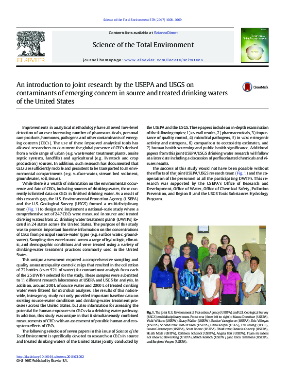 (PDF) An introduction to joint research by the USEPA and USGS on ...