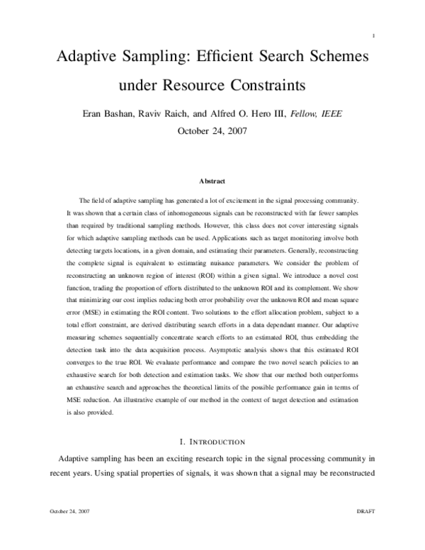 (PDF) Adaptive sampling: Efficient search schemes under resource ...