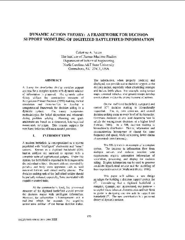 (PDF) Dynamic action theory: a framework for decision support modeling ...